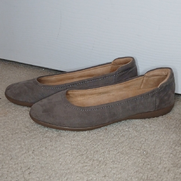 Naturalizer Shoes - Suede Naturalizer 'Flexy' Slip-on Flat In Gray - 7.5